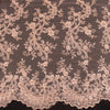 Melody PEACH Polyester Floral Embroidery with Sequins on Mesh Lace Fabric by the Yard for Gown, Wedding, Bridesmaid, Prom - 10002