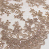 Melody TOFFEE Polyester Floral Embroidery with Sequins on Mesh Lace Fabric by the Yard for Gown, Wedding, Bridesmaid, Prom - 10002