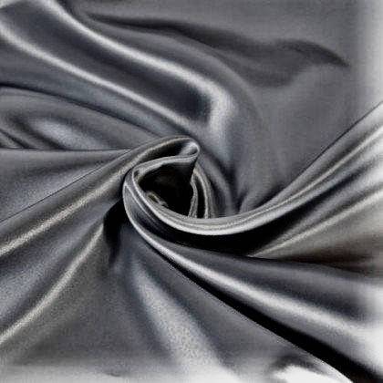 Eliza CHARCOAL Shiny Heavy Bridal Wedding Satin Fabric by the Yard - 10009