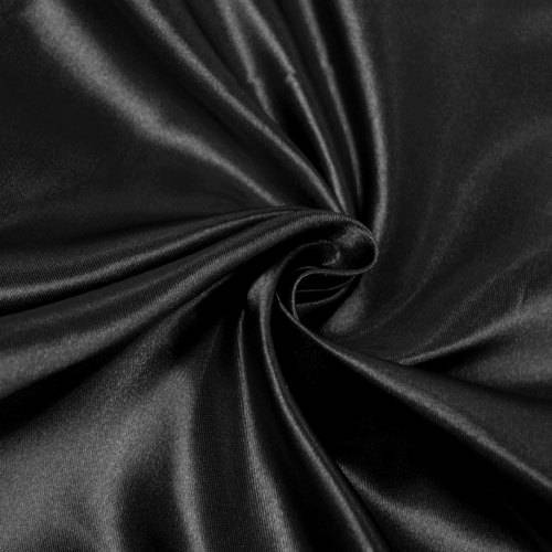 Eliza BLACK Shiny Heavy Bridal Wedding Satin Fabric by the Yard - 10009