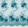 Ryleigh JADE 3D Floral Embroidery with Foil & Sequins on Mesh Lace Fabric by the Yard - 10010