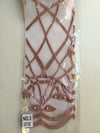 Sabrina DUSTY ROSE Faux Pearls Beaded Lace Embroidery on Mesh Fabric by the Yard - 10098