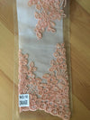 Brianna PEACH Polyester Floral Embroidery with Sequins on Mesh Lace Fabric by the Yard - 10020
