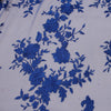 Teagan ROYAL BLUE Damask Design Embroidered on Mesh Lace Fabric by the Yard - 10027