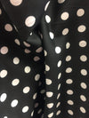 Alicia WHITE Polka Dots on BLACK Polyester Cotton Fabric by the Yard - 10099