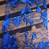 Nina ROYAL BLUE Polyester 3D Floral Embroidery on Mesh Lace Fabric by the Yard - 10032