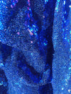 Leila ROYAL BLUE Sequins on Mesh Fabric by the Yard - 10050
