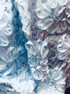 Allie LIGHT BLUE 3D Floral Polyester Satin Rosette with Sequins Fabric by the Yard - 10051