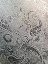 Brynn SILVER Paisley Floral Brocade Chinese Satin Fabric by the Yard - 10054