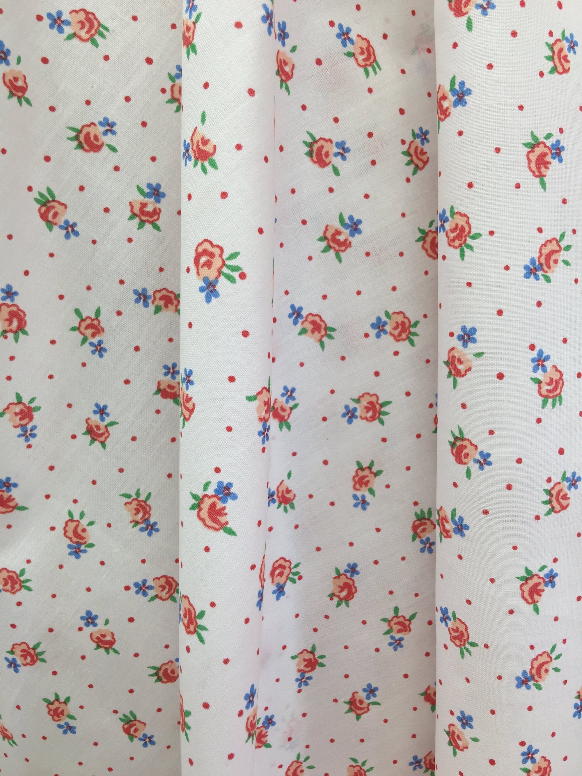 Kali CORAL Floral Polyester Cotton Fabric by the Yard - 10055