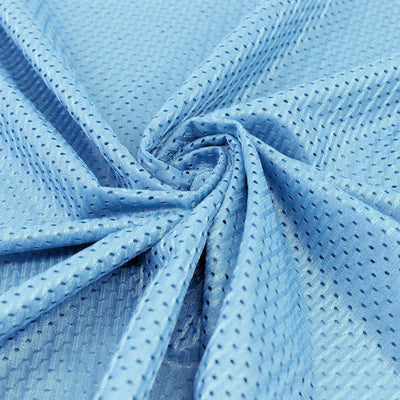 Sawyer SKY BLUE Polyester Football Sports Mesh Knit Fabric by the Yard - 10047