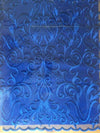 Haley ROYAL BLUE Floral Swirl Embroidery on Mesh Royalty Lace Fabric by the Yard - 10060