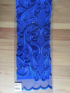 Haley ROYAL BLUE Floral Swirl Embroidery on Mesh Royalty Lace Fabric by the Yard - 10060