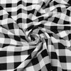 Camille BLACK 1" Big Checkered Gingham Pattern Poly Poplin Fabric by the Yard - 10049