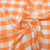 Camille ORANGE 1" Big Checkered Gingham Pattern Poly Poplin Fabric by the Yard - 10049