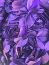 Maci VIOLET 3D Floral Polyester Satin Rosette on Mesh Fabric by the Yard - 10057