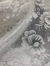 Juliet SILVER Floral Brocade Chinese Satin Fabric by the Yard - 10053