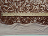 Phoebe BRONZE Sequins on Mesh Lace Fabric by the Yard - 10062