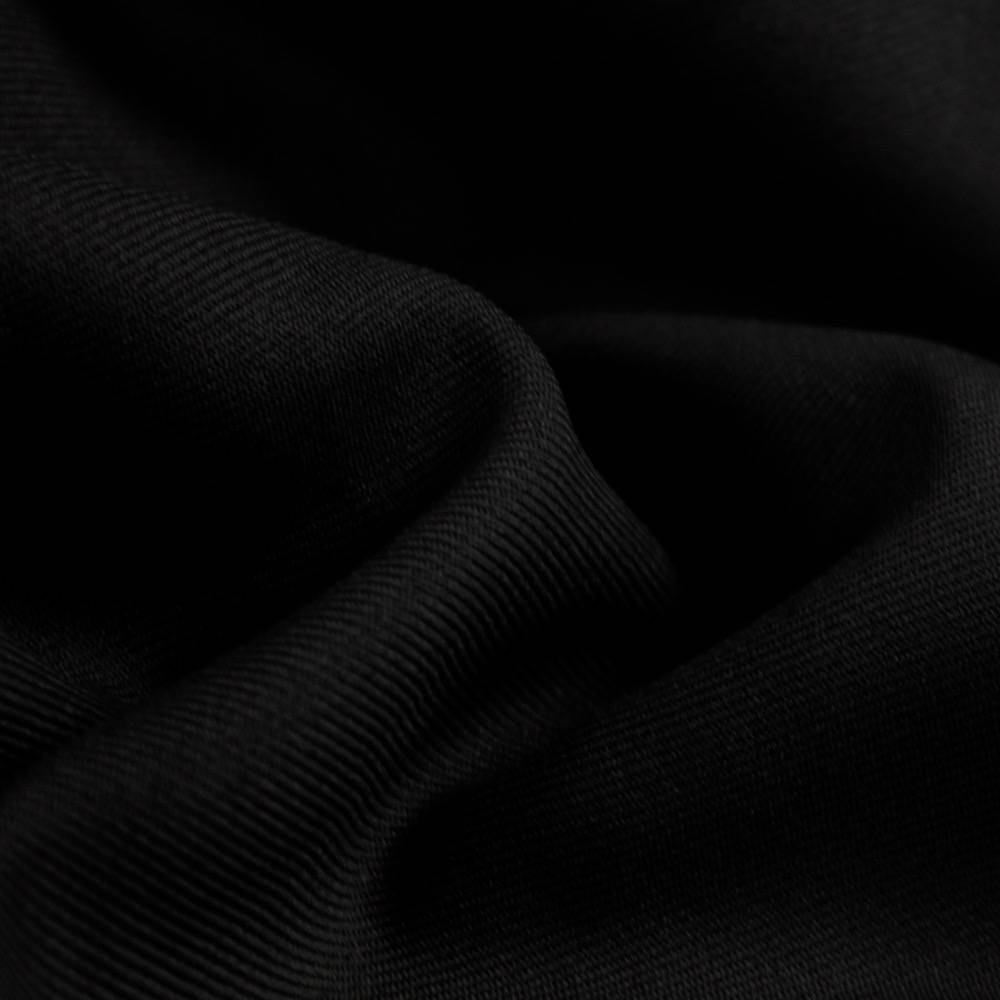 Delaney BLACK Polyester Gabardine Fabric by the Yard for Suits, Overcoats, Trousers/Slacks, Uniforms - 10056