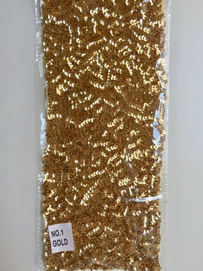Bianca GOLD Allover Sequins on Mesh Fabric by the Yard - 10104