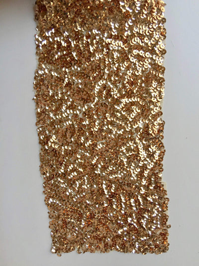 Bianca CHAMPAGNE Allover Sequins on Mesh Fabric by the Yard - 10104