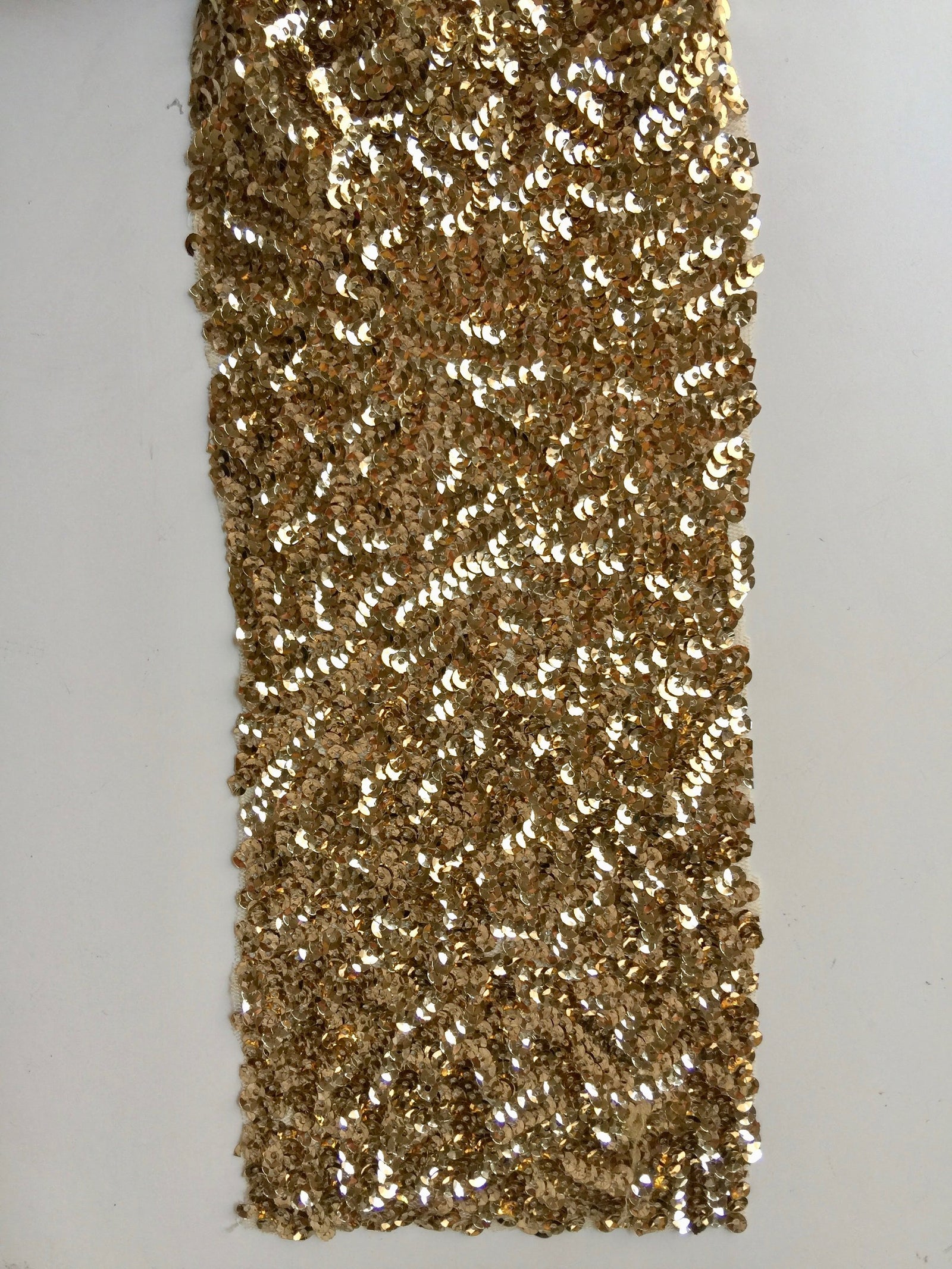 Bianca MEDIUM GOLD Allover Sequins on Mesh Fabric by the Yard - 10104