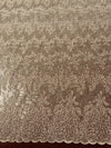 Joanna NATURAL Maze Sequins Embroidered Dots on Mesh Lace Fabric by the Yard - 10074