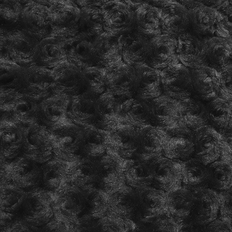 Ruth BLACK Cuddle Minky Rosette Soft Faux Fur Fabric by the Yard - 10083