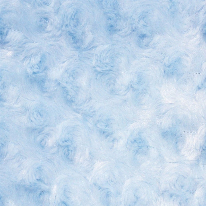 Ruth LIGHT BLUE Cuddle Minky Rosette Soft Faux Fur Fabric by the Yard - 10083