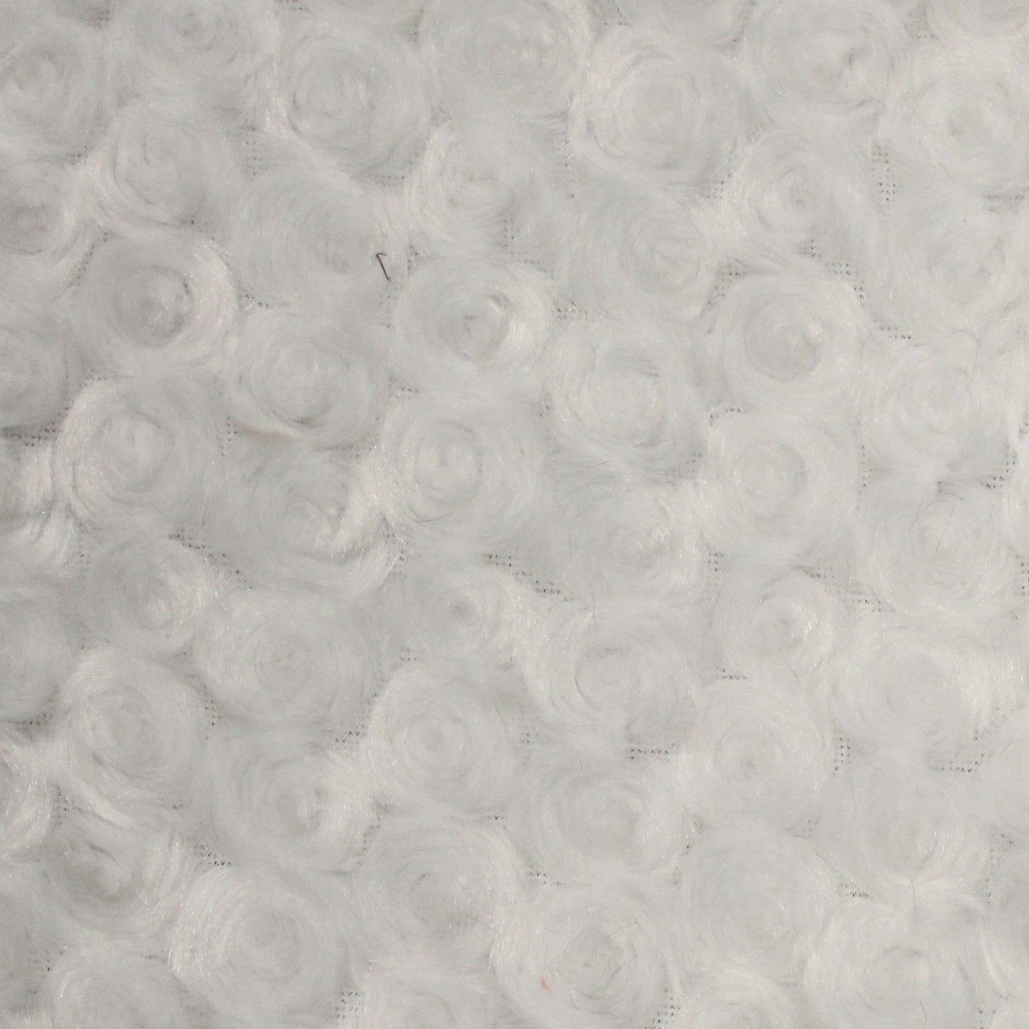 Ruth WHITE Cuddle Minky Rosette Soft Faux Fur Fabric by the Yard - 10083