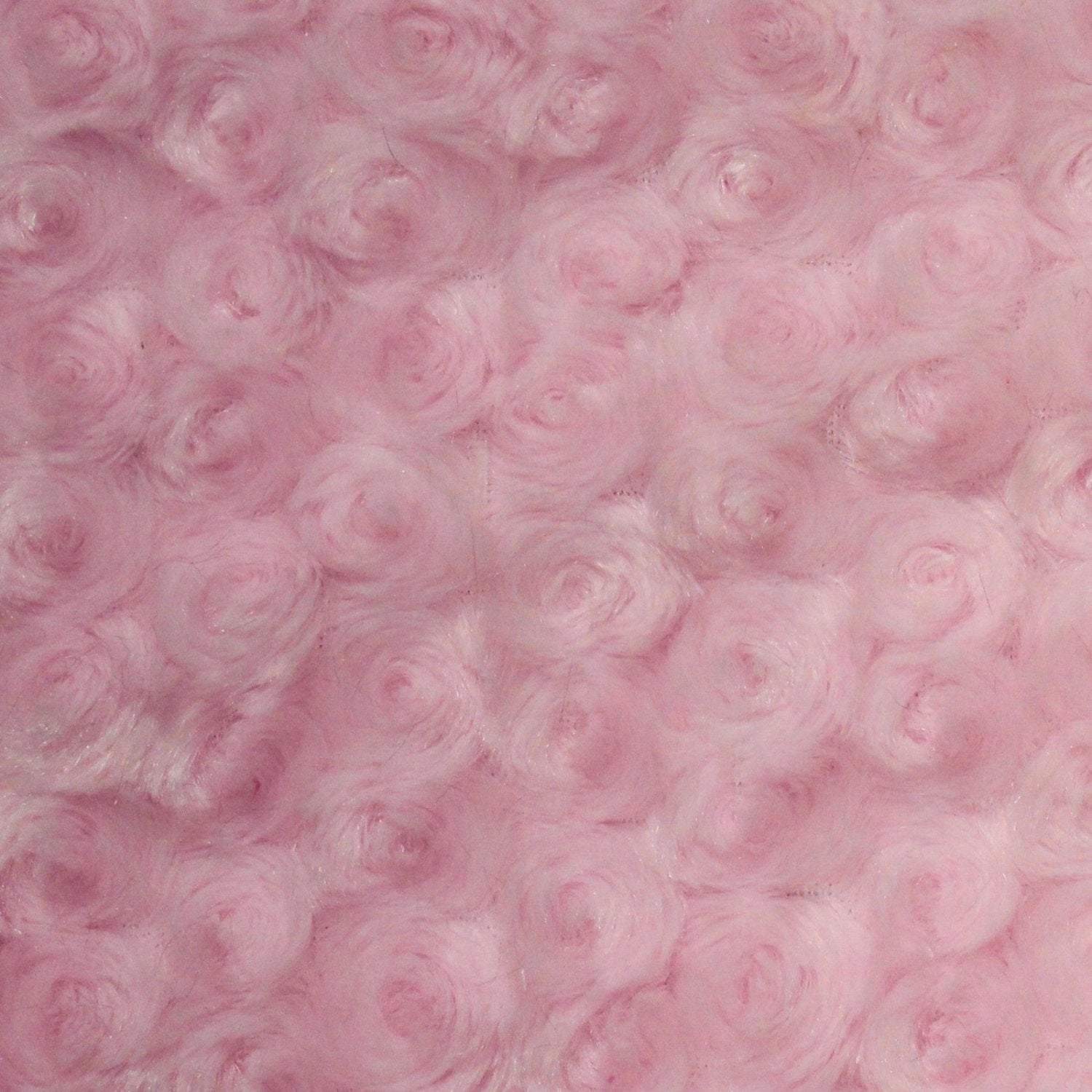 Ruth LIGHT PINK Cuddle Minky Rosette Soft Faux Fur Fabric by the Yard - 10083