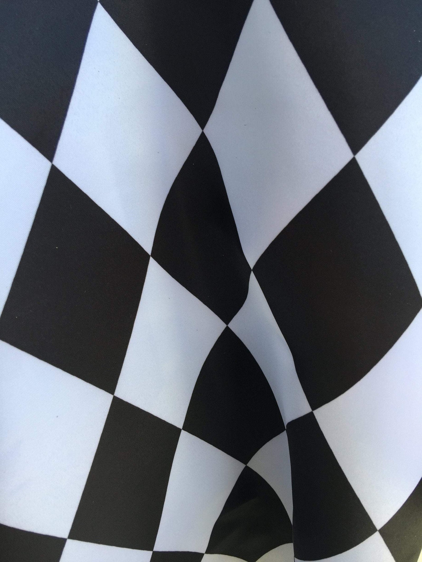 Jenna BLACK & WHITE 2.5" Diamond Pattern Polyester Heavy Matte Satin Fabric by the Yard - 10086