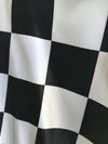 Raven BLACK & WHITE 3.5" Checkered Pattern Polyester Heavy Matte Satin Fabric by the Yard - 10087