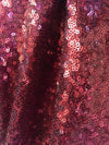 Leila BURGUNDY Sequins on Mesh Fabric by the Yard - 10050