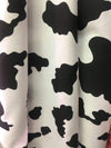 Kendra BLACK & WHITE Cow Print Light Weight Poly Cotton Fabric by the Yard for Wall, Nursery, Farmhouse, Home, Vintage Decor - 10092