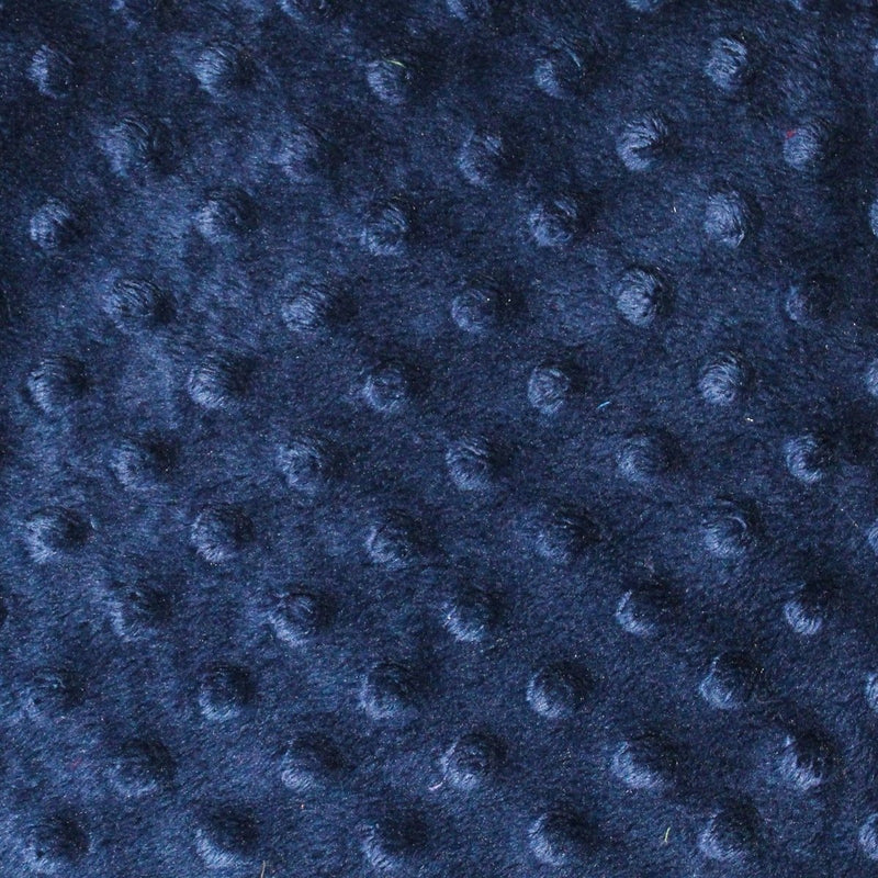 Alison NAVY BLUE Embossed Dimple Dots Soft Velvety Faux Fur Fabric by the Yard - 10090