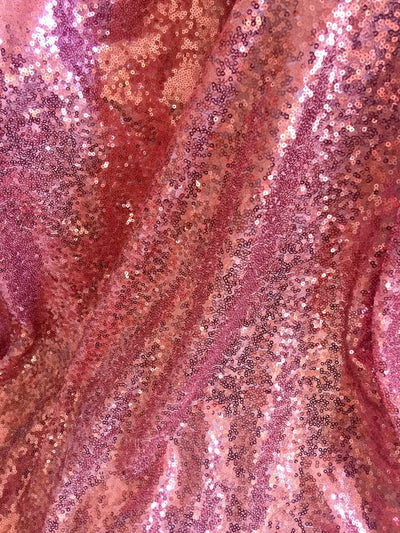 Leila DUSTY PINK Sequins on Mesh Fabric by the Yard - 10050