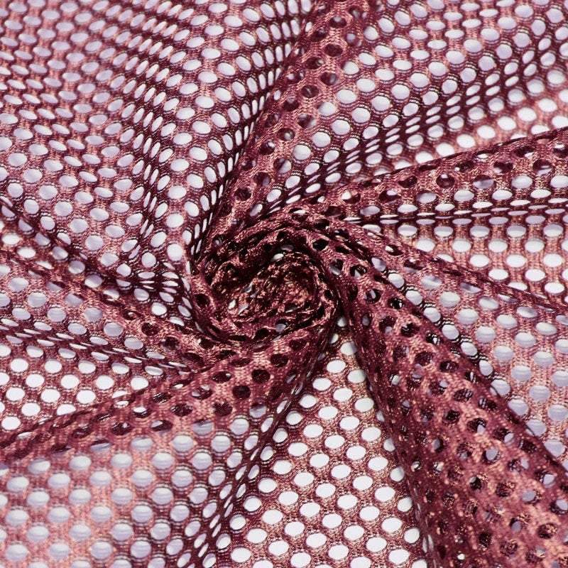 Mallory MAROON Polyester King Mesh Knit Fabric by the Yard - 10111