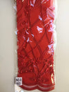 Sabrina RED Faux Pearls Beaded Lace Embroidery on Mesh Fabric by the Yard - 10098
