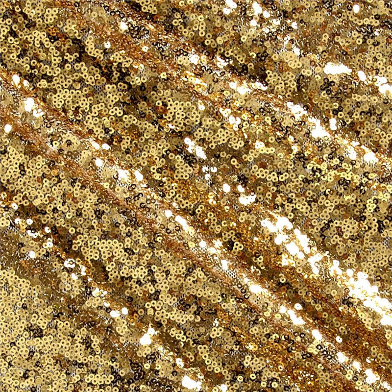 Leila GOLD Sequins on Mesh Fabric by the Yard - 10050