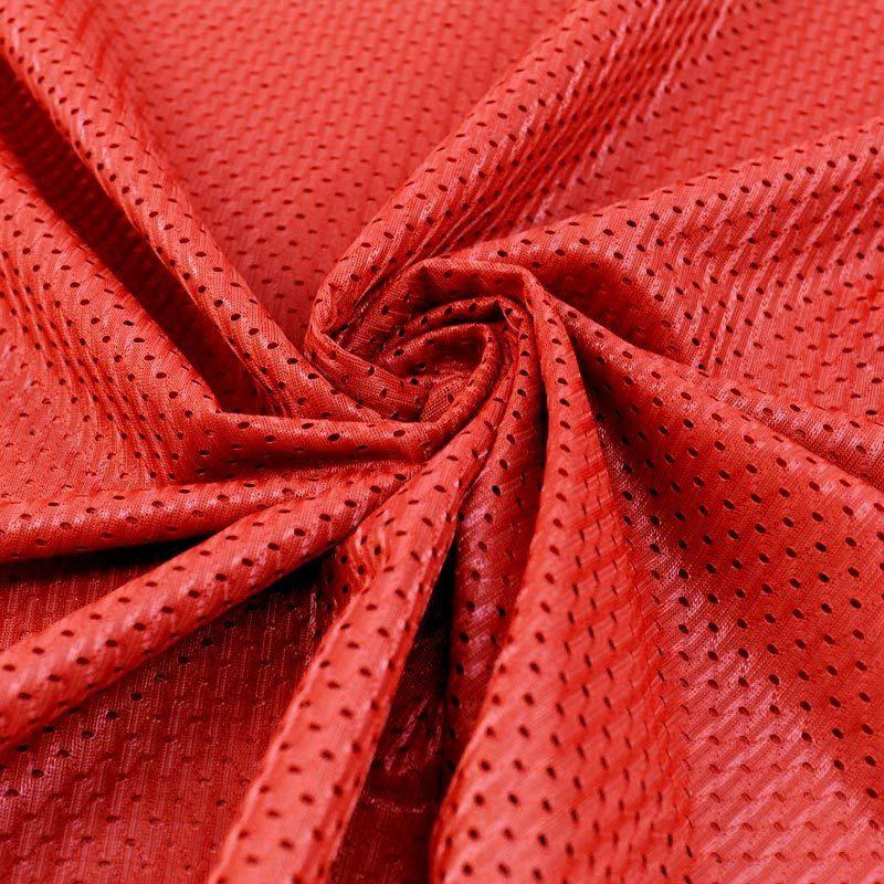Sawyer RED Polyester Football Sports Mesh Knit Fabric by the Yard - 10047