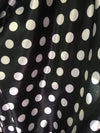 Shelby 0.75" WHITE Polka Dots on BLACK Polyester Light Weight Satin Fabric by the Yard - 10070