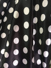 Shelby 0.75" WHITE Polka Dots on BLACK Polyester Light Weight Satin Fabric by the Yard - 10070
