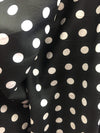 Alicia WHITE Polka Dots on BLACK Polyester Cotton Fabric by the Yard - 10099