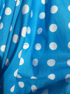 Alicia WHITE Polka Dots on BLUE Polyester Cotton Fabric by the Yard - 10099