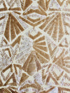 Gia CHAMPAGNE Geometric Sequins on Mesh Lace Fabric by the Yard - 10101
