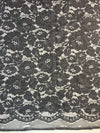 Summer CHARCOAL GREY Floral Pattern Double Dyed Flat Lace on Mesh Fabric by the Yard - Style 10069