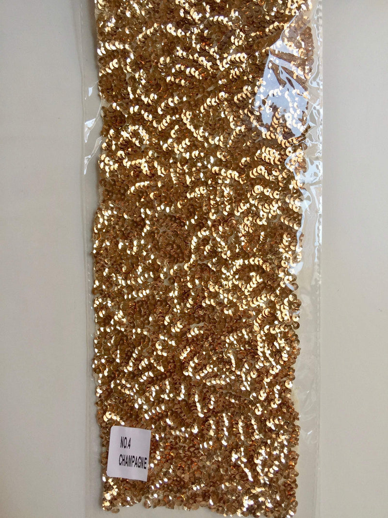 Bianca CHAMPAGNE Allover Sequins on Mesh Fabric by the Yard - 10104