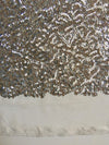 Bianca SILVER Allover Sequins on Mesh Fabric by the Yard - 10104