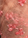Andrea LIGHT CORAL 3D Floral Matte Corded Embroidery on Mesh Lace Fabric by the Yard - 10016